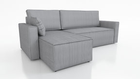 CORNER SOFA BED ROBI 240CM / SPRINGS + FOAM / CHOICE OF COLORThe corner sofa is made of corduroy fabricDimensions:sleeping area 131/206width 240 cmdepth 150 cmheight to the seat 41 cm* dimensions given with a tolerance of +/- 3 cmSpecification:- universal