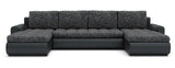 CORNER SOFA BED PRADO U LAWA 17/1114 300CM / SPRINGS + FOAMWavy springs CHOICE OF COLOR large sleeping areaSEAT AND CUSHION MADE IN LAWA FABRIC CLICK HERE BOTTOM AND SIDES MADE ON FAUX LEATHER SOFT CLICK HERE Dimensions W: 300cm D:152cm H: 85cm Sleeping a