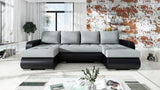CORNER SOFA BED DAVY U 300CM CHOICE OF COLORS / BONNELL SPRING + FOAMDimensions width: 300 depth: 152 height: 87 sleeping area: 122×246MADE IN KRONOS FABRIC CLICK HEREBERLIN FABRIC CLICK HEREINARI FABRIC CLICK HEREMADRYT FAUX LEATHER CLICK HERE Specificat