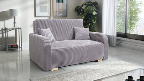 TWO SEATER SOFA BED LILY II 136CM / SPRINGS + FOAMDimensions:- width 136 cm- height 85 cm- depth 95 cm- sleeping area 113x195 cm Made on a solid wooden frame made of pine, the structure will allow for long-term and trouble-free use Sleeping function - the