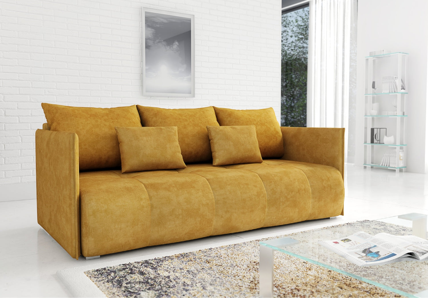 NEW!  SOFA BED NESS 199CM SPINGS + FOAM / CHOICE OF COLOR - Anna Furniture