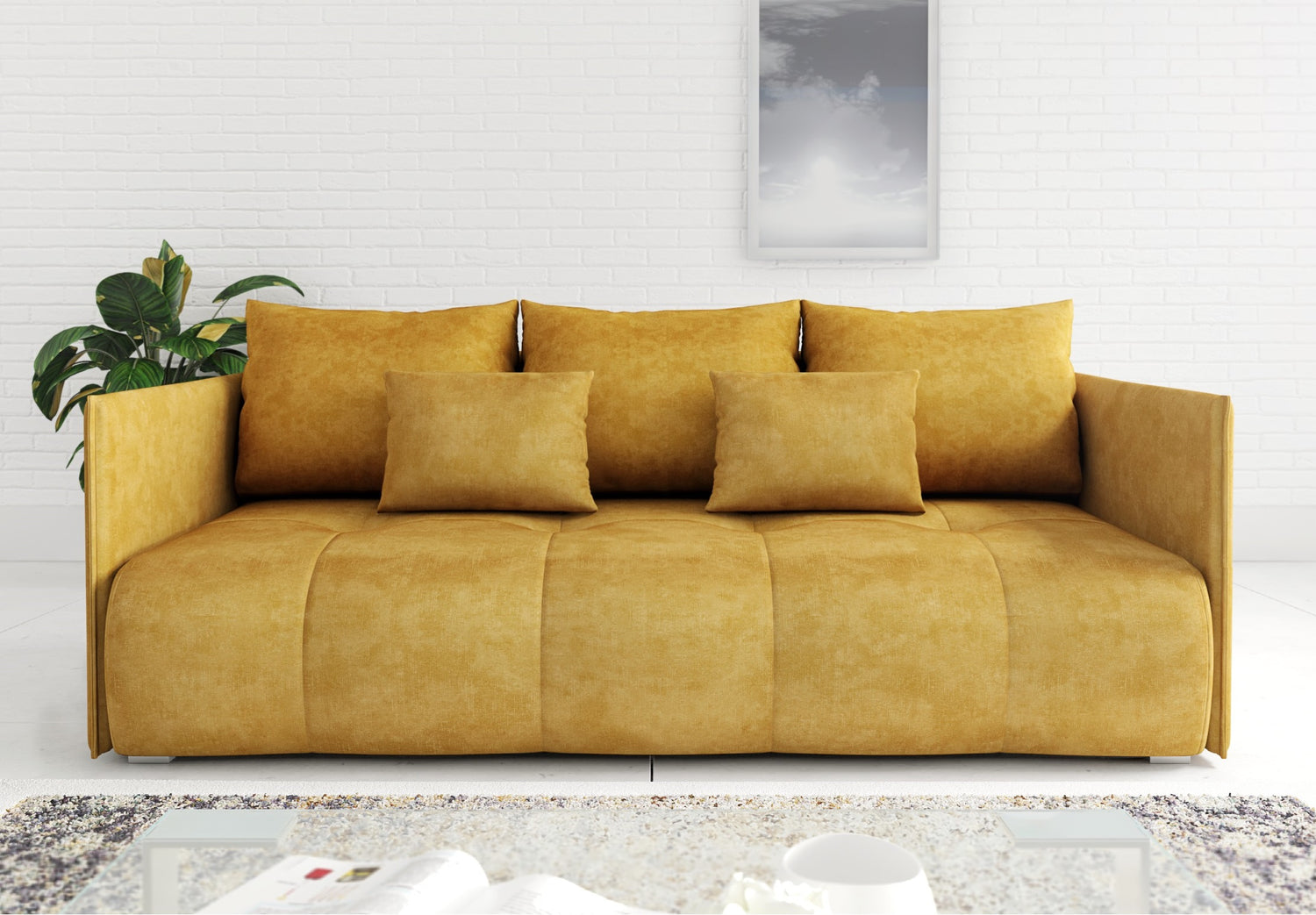 NEW!  SOFA BED NESS 199CM SPINGS + FOAM / CHOICE OF COLOR - Anna Furniture