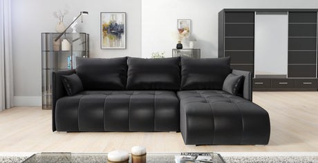 CORNER SOFA BED NESS 214CM / SPRINGS + FOAM / CHOICE OF COLORDimensions: sleeping area 140/206 width 214 cm depth 152 cm height to the seat 40 cm* dimensions given with a tolerance of +/- 3 cmSpecification:- universal, free-standing corner sofa- wave spri