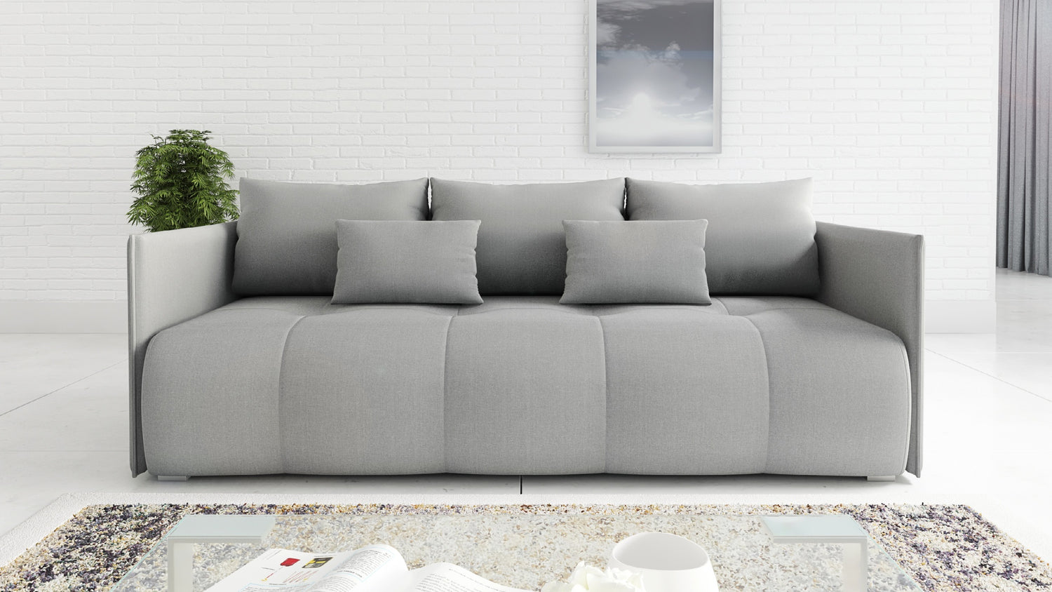 NEW!  SOFA BED NESS 199CM SPINGS + FOAM / CHOICE OF COLOR