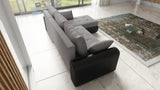 UNIVERSAL CORNER SOFA BED ECO 240CM GREY/BLACK FAUX LEATHER BERLIN 01 / MADRYT 9100 2X STORAGETHIS MODEL IS UNIVERSAL WHICH MEANS YOU CAN CHOOSE CORNER SIDE DURING ASSEMBLY Specifications: frame made of pine wood and furniture board (synee) Seats are made