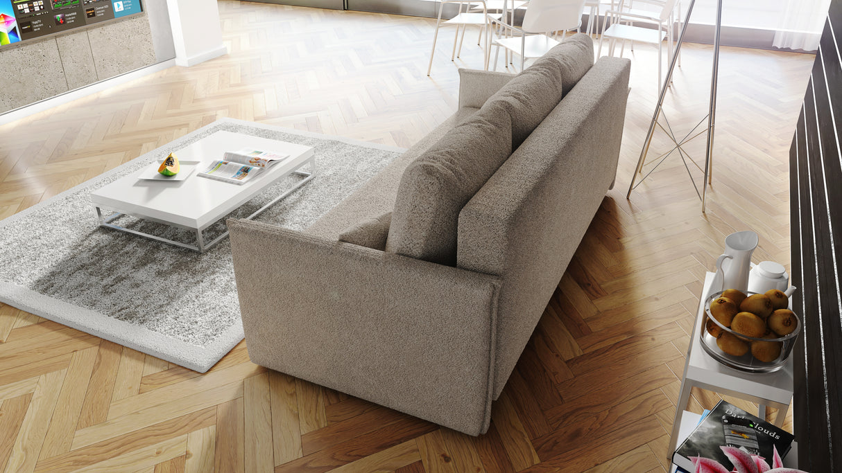 NEW! SOFA BED BIANCA 207CM BONELL SPINGS + FOAM BOUCLE FABRIC / CHOICE OF COLOR