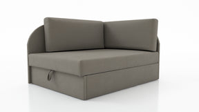 UNIVERSAL CORNER SOFA BED KUBUS CUBE GREY Children roomTHIS MODEL IS UNIVERSAL WHICH MEANS YOU CAN CHOOSE CORNER SIDE DURING ASSEMBLYCHILDREN CORNER SOFA BEDSOFKA NAROZNIK TAPCZANIK DZIECIECY - depth 77 cm- width 106 cm- height with bacon 50 cm- 75 x 175