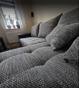 UNIVERSAL CORNER SOFA BED ECO 240CM GREY/BLACK FAUX LEATHER BERLIN 01 / MADRYT 9100 2X STORAGE