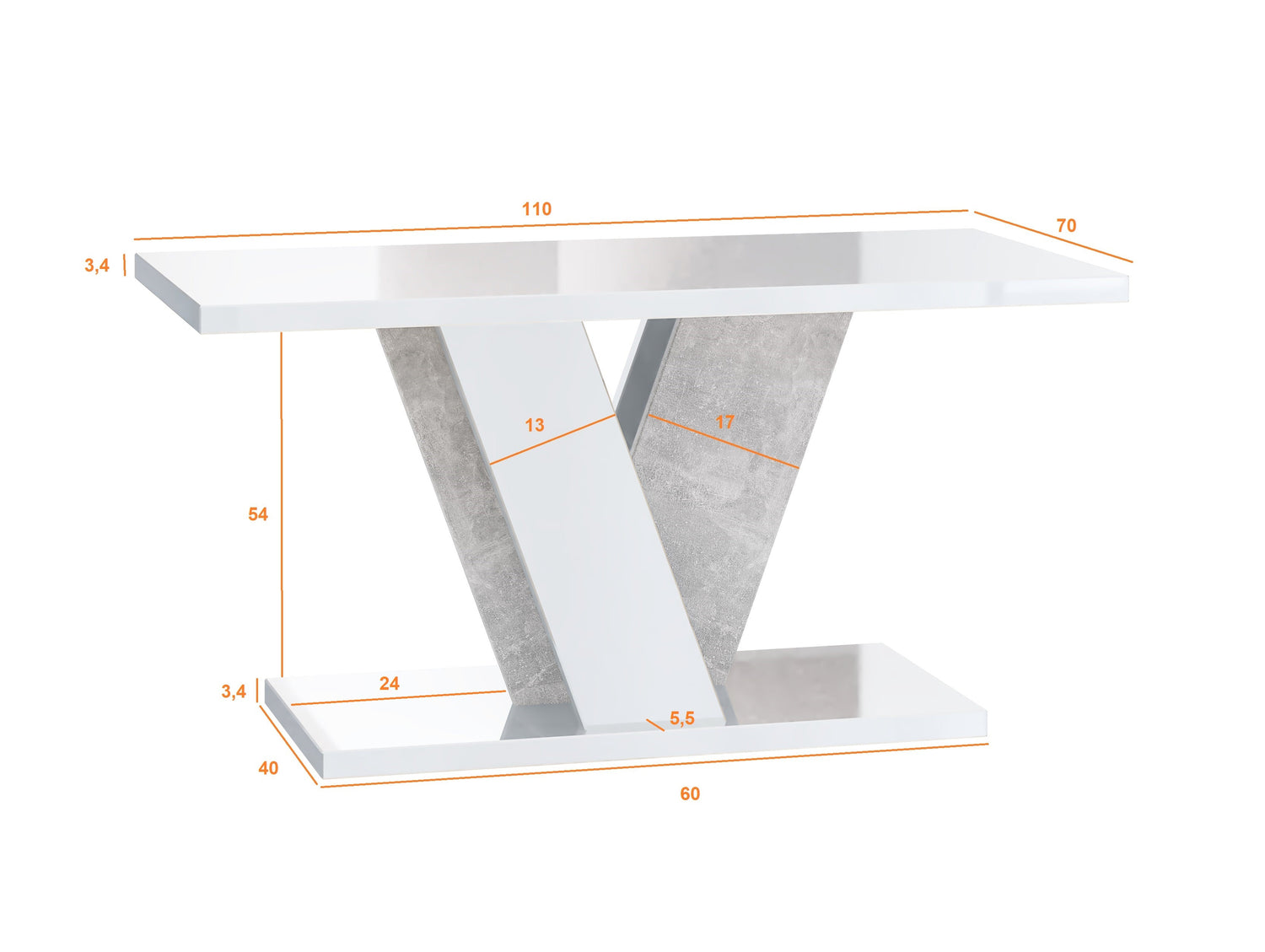 COFFEE TABLE VINEY STONE GREY / WHITECoffee Table Viney Stone Grey / White The COFFEE TABLE VINEY brings a distinct and contemporary look to any space. Its unconventional design adds a fresh and airy feel to your home decor. Perfect for the dining room, k