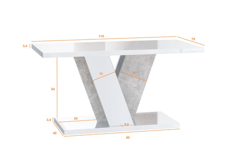 COFFEE TABLE VINEY STONE GREY / WHITECoffee Table Viney Stone Grey / White The COFFEE TABLE VINEY brings a distinct and contemporary look to any space. Its unconventional design adds a fresh and airy feel to your home decor. Perfect for the dining room, k