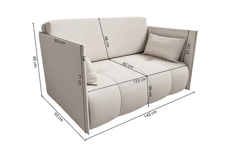 NEW!  SOFA NESS III 143CM SPINGS + FOAM - Anna Furniture