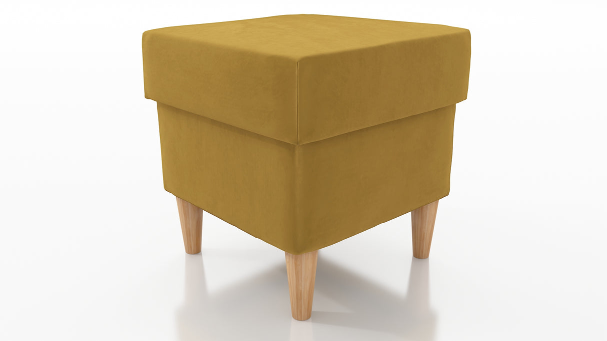 STOOL OSLO WITH STORAGE 40X40CM WOODEN LEGS EASY CLEAN FABRIC CHOICE OF 6 COLORSPouf dimensions: width 40 cm height 43 cm depth 40 cm height of the legs 13 cmPouf opened with a container.Anna Furniture