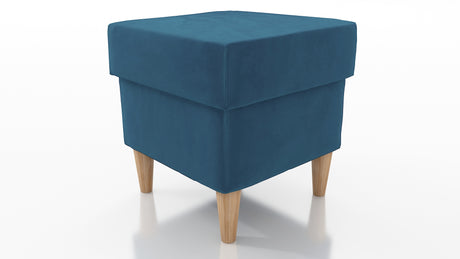 STOOL OSLO WITH STORAGE 40X40CM WOODEN LEGS EASY CLEAN FABRIC CHOICE OF 6 COLORSPouf dimensions: width 40 cm height 43 cm depth 40 cm height of the legs 13 cmPouf opened with a container.Anna Furniture