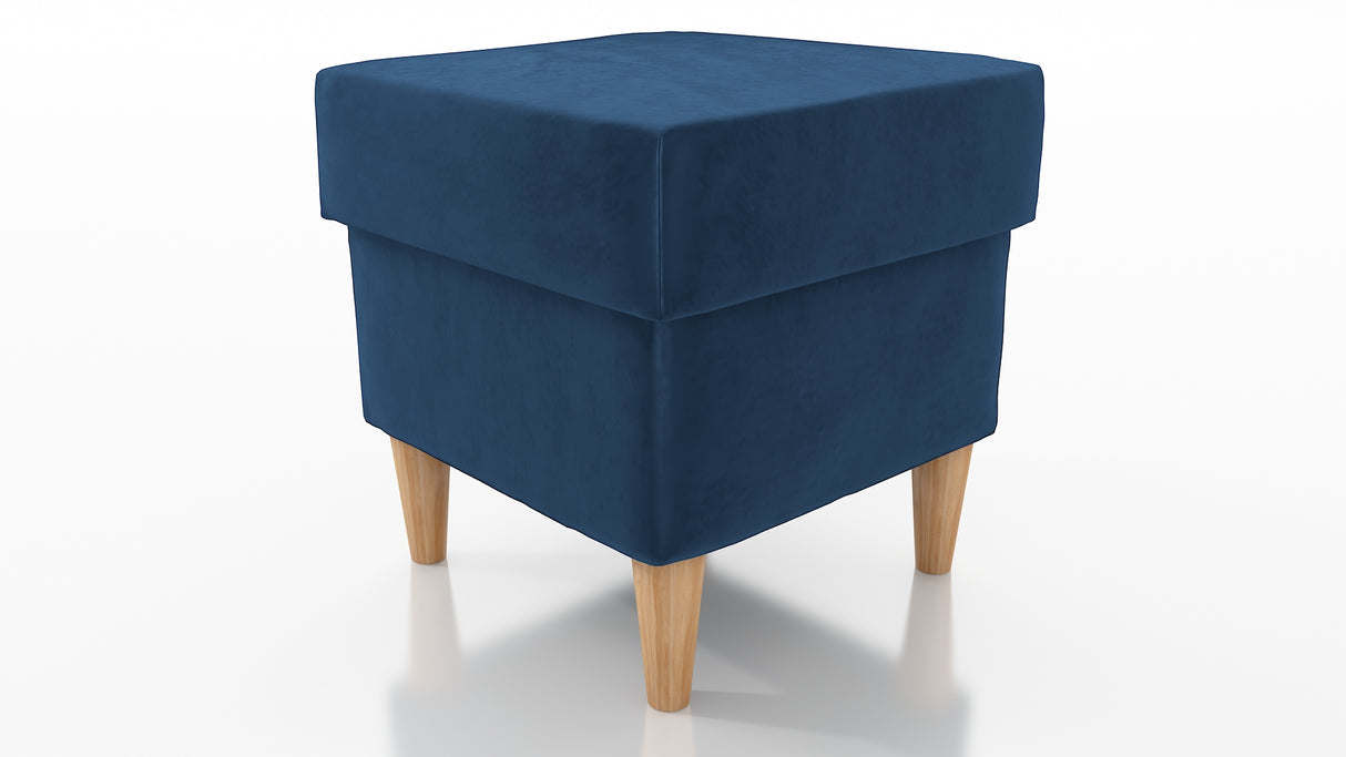 STOOL OSLO WITH STORAGE 40X40CM WOODEN LEGS EASY CLEAN FABRIC CHOICE OF 6 COLORSPouf dimensions: width 40 cm height 43 cm depth 40 cm height of the legs 13 cmPouf opened with a container.Anna Furniture