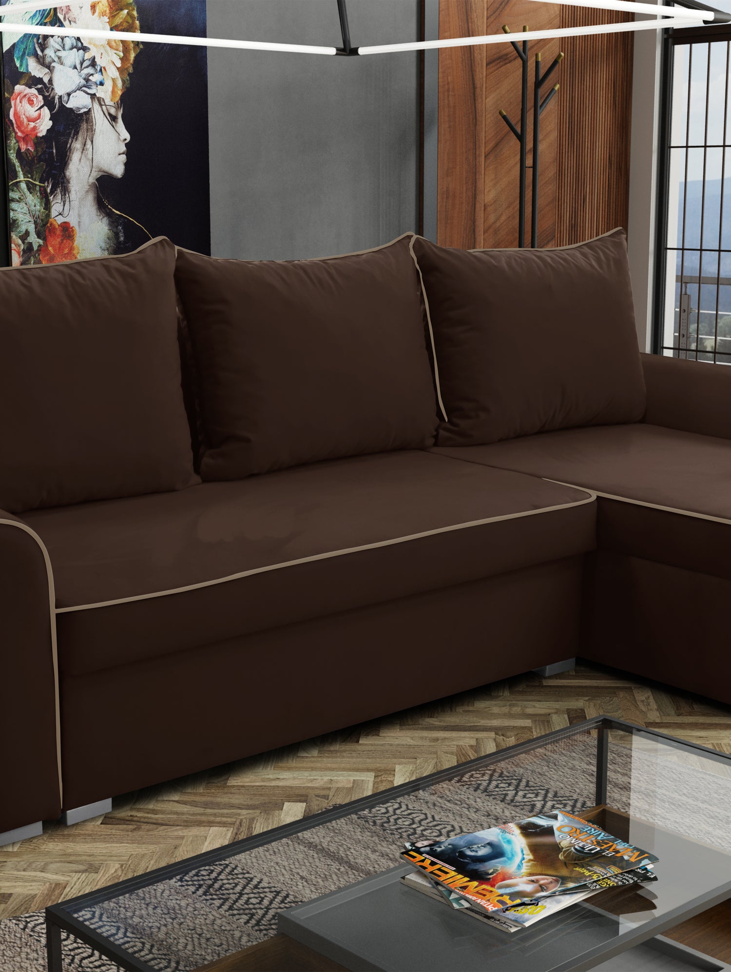 UNIVERSAL CORNER SOFA BED LORD 244cm 2X STORAGE SPACE CHOICE OF COLORS / FOAMTHIS MODEL IS UNIVERSAL WHICH MEANS YOU CAN CHOOSE CORNER SIDE DURING ASSEMBLY3x PILLOWS INCLUDED2X STORAGE SPACEMADE IN MANILA FABRIC CLICK HERE2X STORAGE SPACEManila are charac