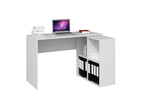 CORNER DESK PLUS BOOKCASE 2X2 WHITE MATfunctionality simple and modern design creates a comfortable work space smooth sides without end caps easy assembly assembly instructions in the packageMATERIAL: Body and fronts - 16mm laminated chipboard.Edges - fin