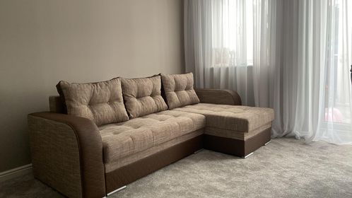 CORNER SOFA BED SAM BROWN BERLIN 03 / W55 236CM 2X STORAGE SPACE universal RIGHT/LEFT CORNER / BONELL SPRINGS + FOAMTHIS MODEL IS UNIVERSAL WHICH MEANS YOU CAN CHOOSE CORNER SIDE DURING ASSEMBLY3x PILLOWS INCLUDED2X STORAGE SPACE BONELL SPRINGS + FOAM DIM