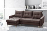 CORNER SOFA BED BRIAN 2X STORAGE SPACE MALMO 28 222x140cm universal RIGHT/LEFT CORNER / BONELL SPINGS + FOAMTHIS MODEL IS UNIVERSAL WHICH MEANS YOU CAN CHOOSE CORNER SIDE DURING ASSEMBLYMADE IN MALMO FABRIC CLICK HERE3x PILLOWS INCLUDED2X STORAGE SPACEWOO