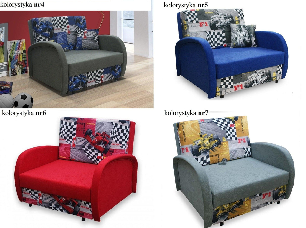 SINGLE SOFA BED SUZIE 97CM CHOICE OF COLORS / FOAMDimensions :- width 97 cm- height 85 cm- depth 95 cm- area sleeping 80/195 cm +/- 3The sofa is made of a wooden frame, the sleeping surface is made of PUR T30 / 42 foam.The sofa is unfolded using an automa