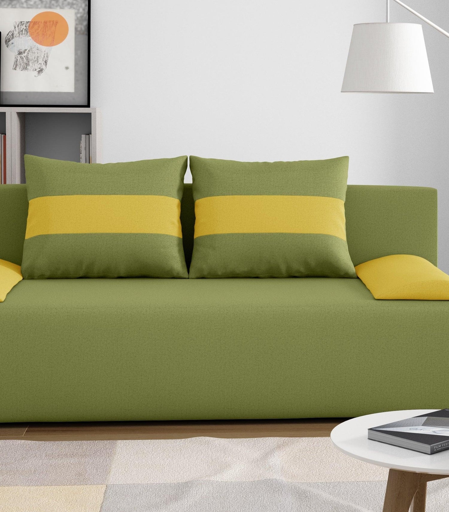 SOFA BED VERA 197CM CHOICE OF COLOR / FOAMMADE IN INARI FABRIC CLICK HEREThe couch is made of high-quality materials. Its solid frame is made of solid wood and furniture board.The seat and backrest are made of first-class foam, which makes it relatively r