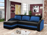CORNER SOFA BED VELVET BLACK / BLUE 236cm / FOAMwidth: 236 cmdepth: 144cmHeight: 85 cmsleeping area: 200 x 120 cmAnna Furniture