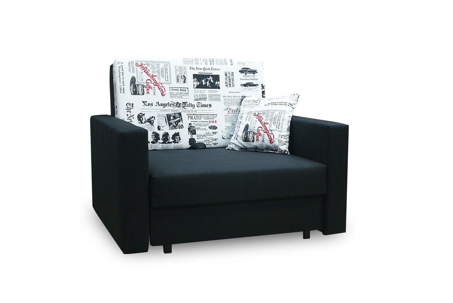 SINGLE SOFA BED SMART I 108CM CHOICE OF COLOR / FOAMDimensions :- width 108 cm- height 85 cm- depth 95 cm- area sleeping 80/195 cm(no possibility to change dimensions) +/- 3The sofa is made of a wooden frame, the sleeping surface is made of PUR T30 / 42 f