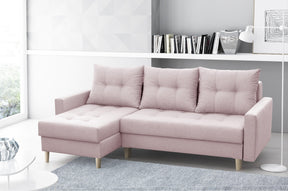 CORNER SOFA BED BRIAN 2X STORAGE SPACE MALMO 61 222x140cm universal RIGHT/LEFT CORNER / BONELL SPRINGS + FOAMTHIS MODEL IS UNIVERSAL WHICH MEANS YOU CAN CHOOSE CORNER SIDE DURING ASSEMBLYMADE IN MALMO FABRIC CLICK HERE3x PILLOWS INCLUDED2X STORAGE SPACEWO
