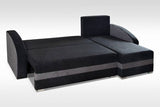 CORNER SOFA BED VELVET BLACK / RED 236cm / FOAMwidth: 236 cmdepth: 144cmHeight: 85 cmsleeping area: 200 x 120 cmAnna Furniture