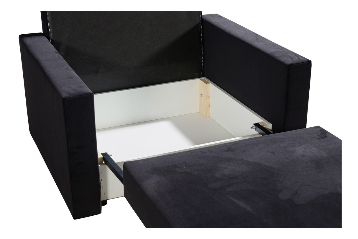 SINGLE SOFA BED SUZIE 97CM CHOICE OF COLORS / FOAMDimensions :- width 97 cm- height 85 cm- depth 95 cm- area sleeping 80/195 cm +/- 3The sofa is made of a wooden frame, the sleeping surface is made of PUR T30 / 42 foam.The sofa is unfolded using an automa