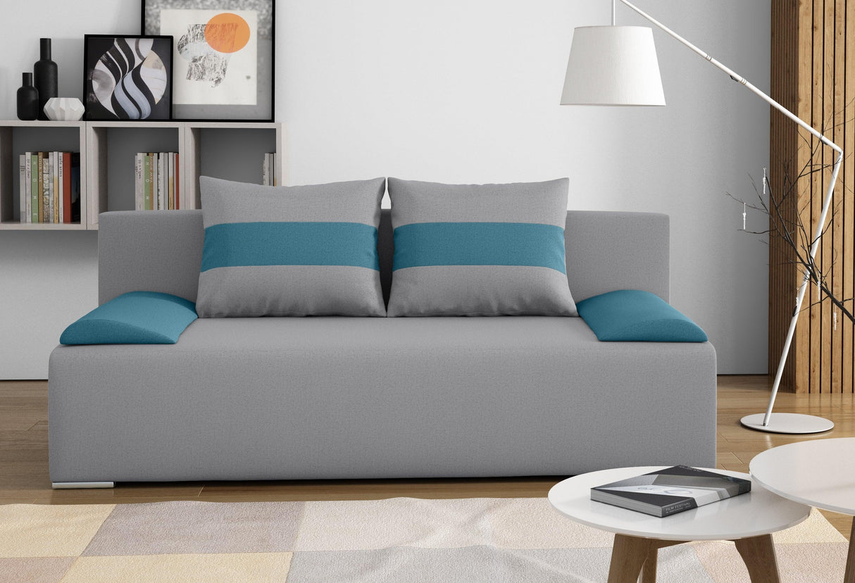 SOFA BED VERA 197CM CHOICE OF COLOR / FOAMMADE IN INARI FABRIC CLICK HEREThe couch is made of high-quality materials. Its solid frame is made of solid wood and furniture board.The seat and backrest are made of first-class foam, which makes it relatively r