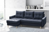 CORNER SOFA BED BRIAN 2X STORAGE SPACE MALMO 96 222x140cm universal RIGHT/LEFT CORNER / BONELL SPRINGS + FOAMTHIS MODEL IS UNIVERSAL WHICH MEANS YOU CAN CHOOSE CORNER SIDE DURING ASSEMBLYMADE IN MALMO FABRIC CLICK HERE3x PILLOWS INCLUDED2X STORAGE SPACEWO