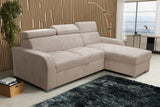 UNIVERSAL CORNER SOFA BED ASTEE 235CM EASY CLEAN FABRIC ADJUSTABLE HEADREST CHOICE OF COLORS / SPRINGS + FOAMTHIS MODEL IS UNIVERSAL WHICH MEANS YOU CAN CHOOSE CORNER SIDE DURING ASSEMBLYASTI 1 ecru ASTI 2 beige ASTI 3 cold beige ASTI 4 toffee ASTI 5 milk