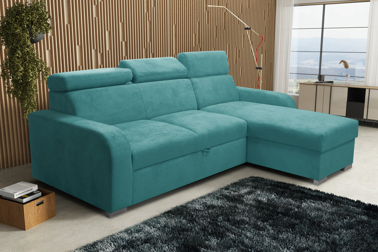 UNIVERSAL CORNER SOFA BED ASTEE 235CM EASY CLEAN FABRIC ADJUSTABLE HEADREST CHOICE OF COLORS / SPRINGS + FOAMTHIS MODEL IS UNIVERSAL WHICH MEANS YOU CAN CHOOSE CORNER SIDE DURING ASSEMBLYASTI 1 ecru ASTI 2 beige ASTI 3 cold beige ASTI 4 toffee ASTI 5 milk