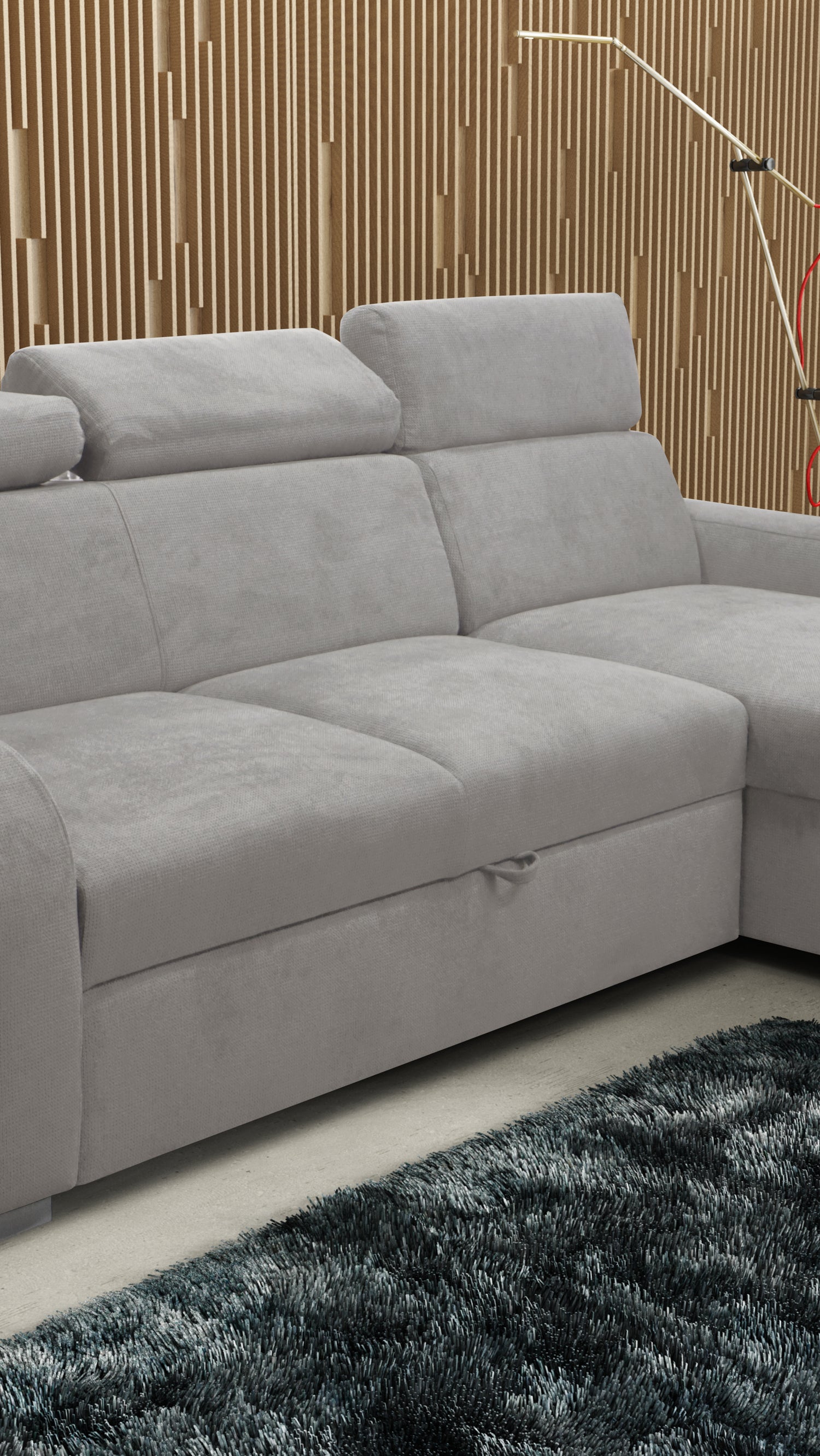 UNIVERSAL CORNER SOFA BED ASTEE 235CM EASY CLEAN FABRIC ADJUSTABLE HEADREST CHOICE OF COLORS / SPRINGS + FOAMTHIS MODEL IS UNIVERSAL WHICH MEANS YOU CAN CHOOSE CORNER SIDE DURING ASSEMBLYASTI 1 ecru ASTI 2 beige ASTI 3 cold beige ASTI 4 toffee ASTI 5 milk