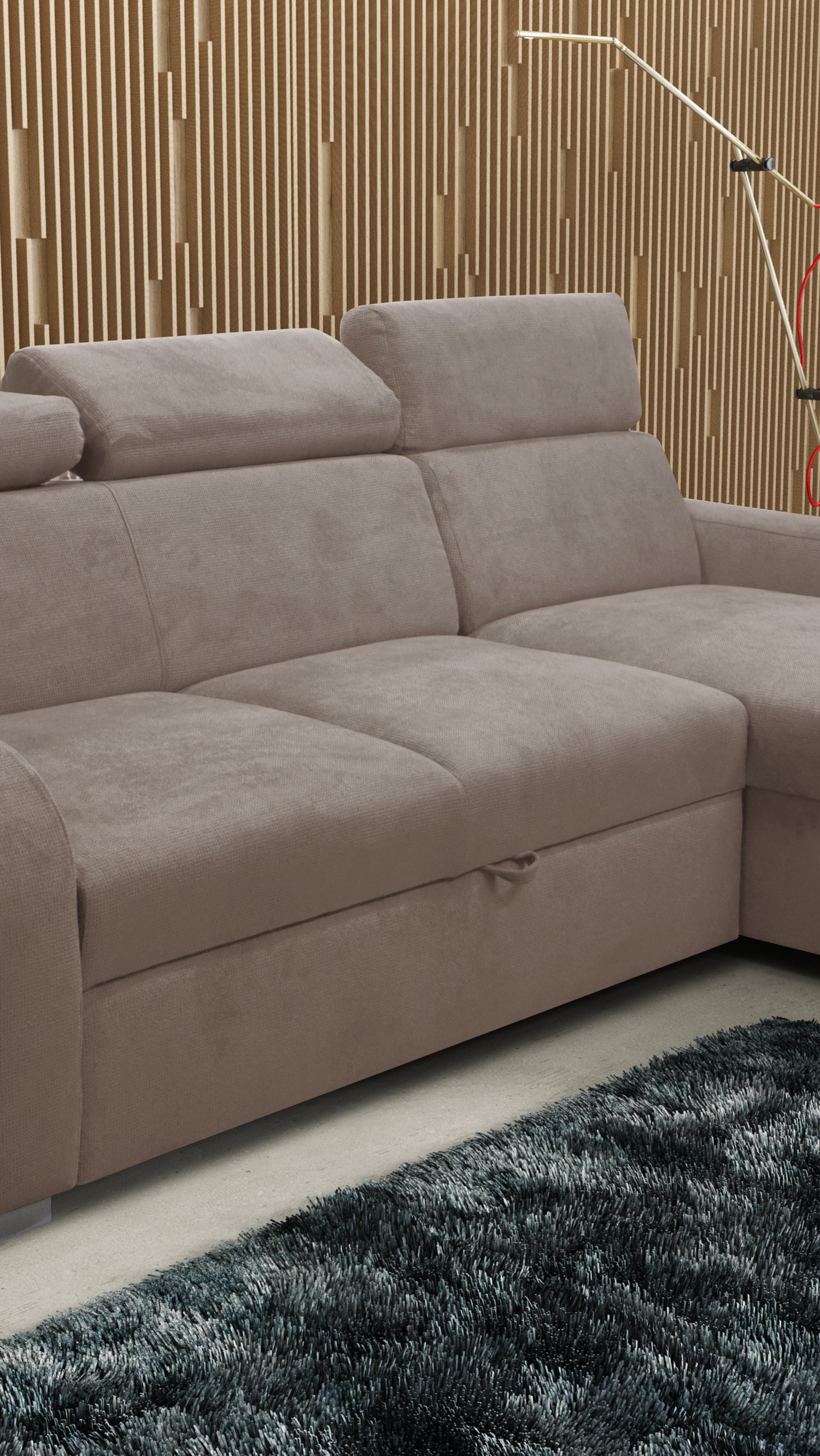 UNIVERSAL CORNER SOFA BED ASTEE 235CM EASY CLEAN FABRIC ADJUSTABLE HEADREST CHOICE OF COLORS / SPRINGS + FOAMTHIS MODEL IS UNIVERSAL WHICH MEANS YOU CAN CHOOSE CORNER SIDE DURING ASSEMBLYASTI 1 ecru ASTI 2 beige ASTI 3 cold beige ASTI 4 toffee ASTI 5 milk