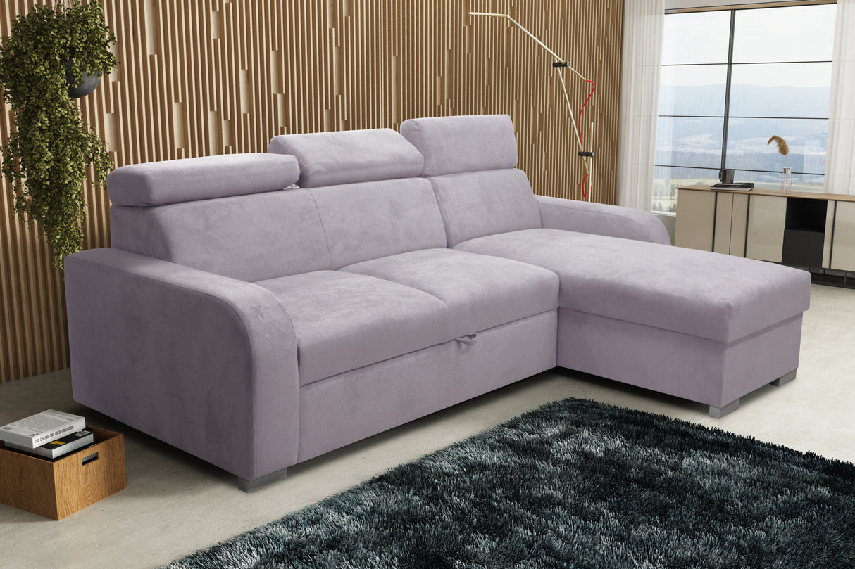 UNIVERSAL CORNER SOFA BED ASTEE 235CM EASY CLEAN FABRIC ADJUSTABLE HEADREST CHOICE OF COLORS / SPRINGS + FOAMTHIS MODEL IS UNIVERSAL WHICH MEANS YOU CAN CHOOSE CORNER SIDE DURING ASSEMBLYASTI 1 ecru ASTI 2 beige ASTI 3 cold beige ASTI 4 toffee ASTI 5 milk