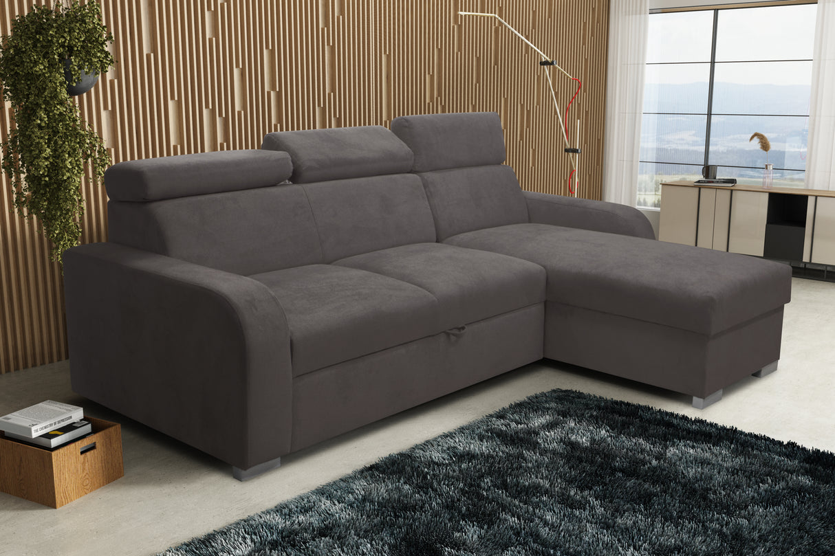 UNIVERSAL CORNER SOFA BED ASTEE 235CM EASY CLEAN FABRIC ADJUSTABLE HEADREST CHOICE OF COLORS / SPRINGS + FOAMTHIS MODEL IS UNIVERSAL WHICH MEANS YOU CAN CHOOSE CORNER SIDE DURING ASSEMBLYASTI 1 ecru ASTI 2 beige ASTI 3 cold beige ASTI 4 toffee ASTI 5 milk