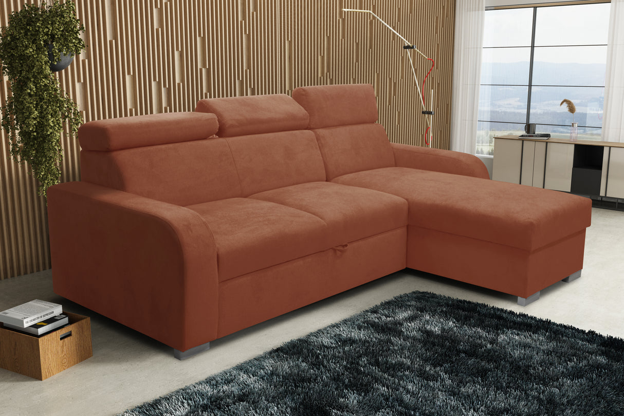 UNIVERSAL CORNER SOFA BED ASTEE 235CM EASY CLEAN FABRIC ADJUSTABLE HEADREST CHOICE OF COLORS / SPRINGS + FOAMTHIS MODEL IS UNIVERSAL WHICH MEANS YOU CAN CHOOSE CORNER SIDE DURING ASSEMBLYASTI 1 ecru ASTI 2 beige ASTI 3 cold beige ASTI 4 toffee ASTI 5 milk