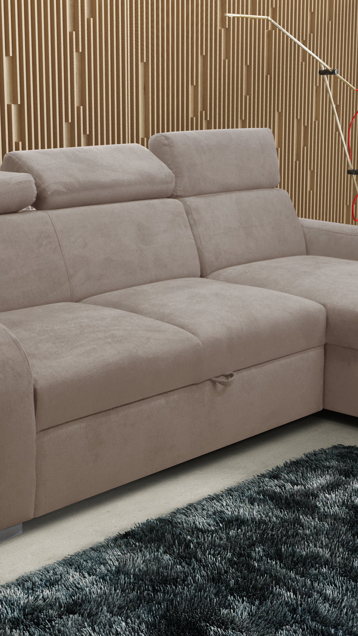 UNIVERSAL CORNER SOFA BED ASTEE 235CM EASY CLEAN FABRIC ADJUSTABLE HEADREST CHOICE OF COLORS / SPRINGS + FOAMTHIS MODEL IS UNIVERSAL WHICH MEANS YOU CAN CHOOSE CORNER SIDE DURING ASSEMBLYASTI 1 ecru ASTI 2 beige ASTI 3 cold beige ASTI 4 toffee ASTI 5 milk