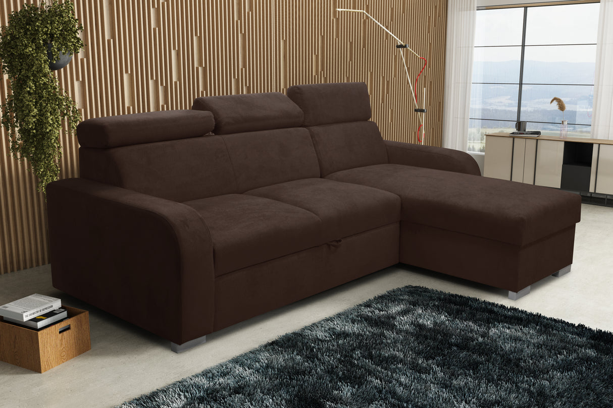 UNIVERSAL CORNER SOFA BED ASTEE 235CM EASY CLEAN FABRIC ADJUSTABLE HEADREST CHOICE OF COLORS / SPRINGS + FOAMTHIS MODEL IS UNIVERSAL WHICH MEANS YOU CAN CHOOSE CORNER SIDE DURING ASSEMBLYASTI 1 ecru ASTI 2 beige ASTI 3 cold beige ASTI 4 toffee ASTI 5 milk