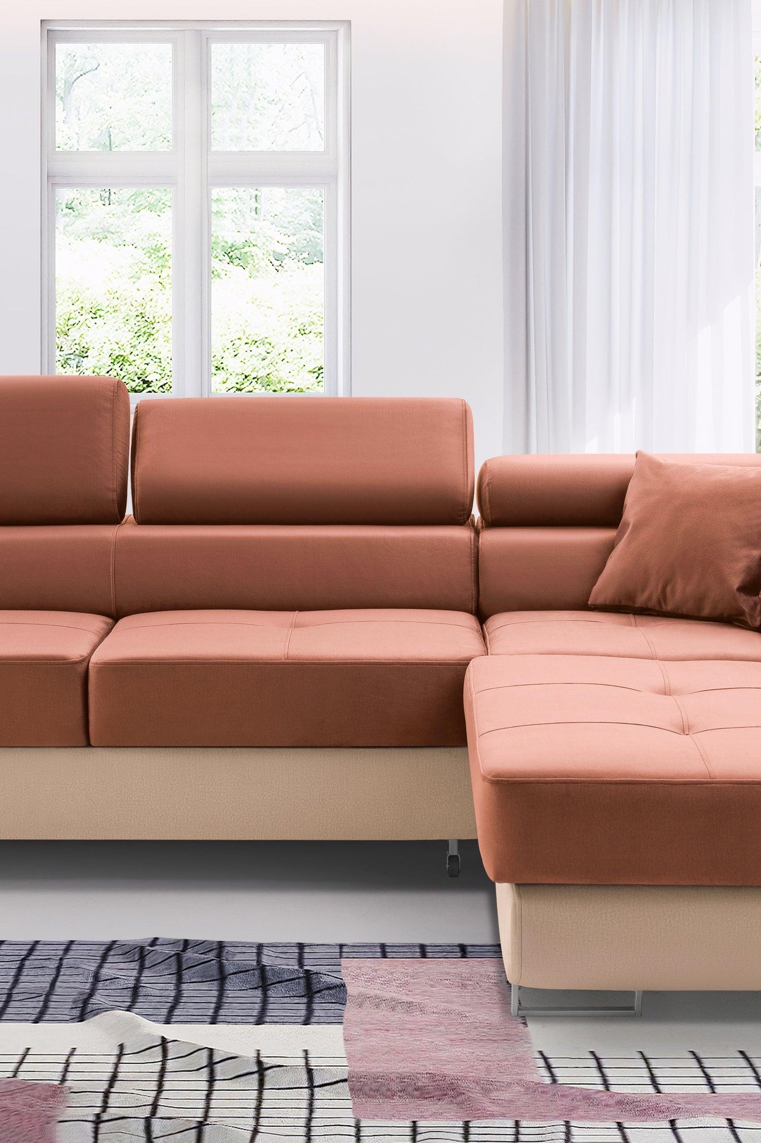 ASH II 273CM MONOLITH 61/02 WATER RESISTANT / SPRINGS + FOAMWavy springs + foam Large sleeping areaMADE IN WATER RESISTANT MONOLITH FABRICCLICK HERE TO VIEW ALL COLORS Dimensions W: 273cm D:203cm H: 90cm Sleeping area: 195x123cmAnna Furniture