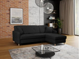 CORNER SOFA BED MILLI HUGO 100 BLACK 220cm / SPRINGS + FOAMMADE IN HUGO FABRIC CLICK HEREWavy springs ✔ Easy to turn it into bed ✔ Storage space✔ Wooden legs ✔ Dimensions: W: 220cm D:165cm, H of seat 42cmAnna Furniture