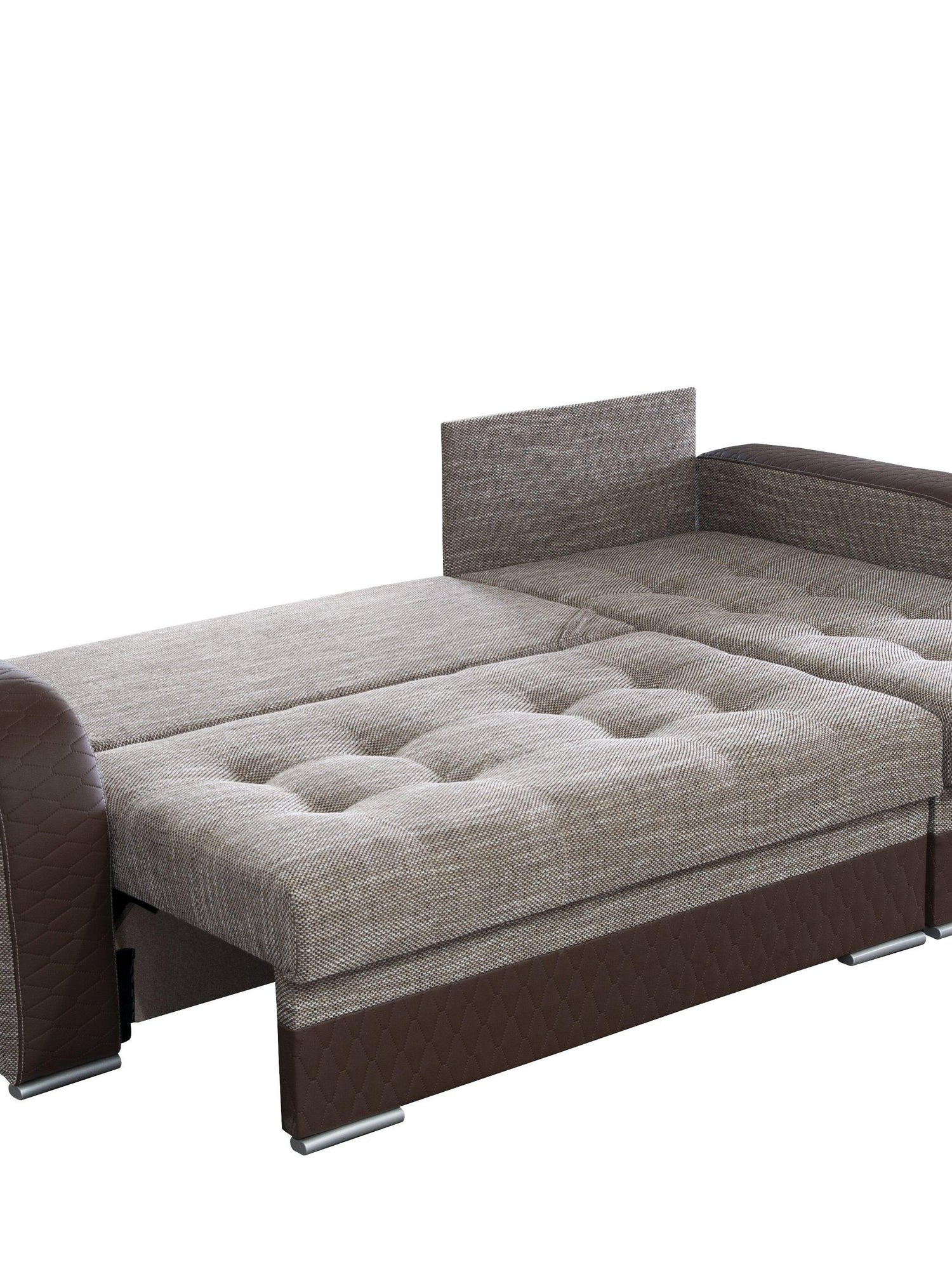 CORNER SOFA BED SAM BROWN BERLIN 03 / W55 236CM 2X STORAGE SPACE universal RIGHT/LEFT CORNER / BONELL SPRINGS + FOAMTHIS MODEL IS UNIVERSAL WHICH MEANS YOU CAN CHOOSE CORNER SIDE DURING ASSEMBLY3x PILLOWS INCLUDED2X STORAGE SPACE BONELL SPRINGS + FOAM DIM