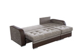 CORNER SOFA BED SAM BROWN BERLIN 03 / W55 236CM 2X STORAGE SPACE universal RIGHT/LEFT CORNER / BONELL SPRINGS + FOAMTHIS MODEL IS UNIVERSAL WHICH MEANS YOU CAN CHOOSE CORNER SIDE DURING ASSEMBLY3x PILLOWS INCLUDED2X STORAGE SPACE BONELL SPRINGS + FOAM DIM