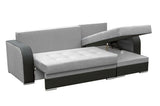 CORNER SOFA BED SAM GREY /BLACK 236CM 2X STORAGE SPACE universal RIGHT/LEFT CORNER / BONELL SPRINGS + FOAMTHIS MODEL IS UNIVERSAL WHICH MEANS YOU CAN CHOOSE CORNER SIDE DURING ASSEMBLY3x PILLOWS INCLUDED2X STORAGE SPACE BONELL SPRINGS + FOAM - length: 236