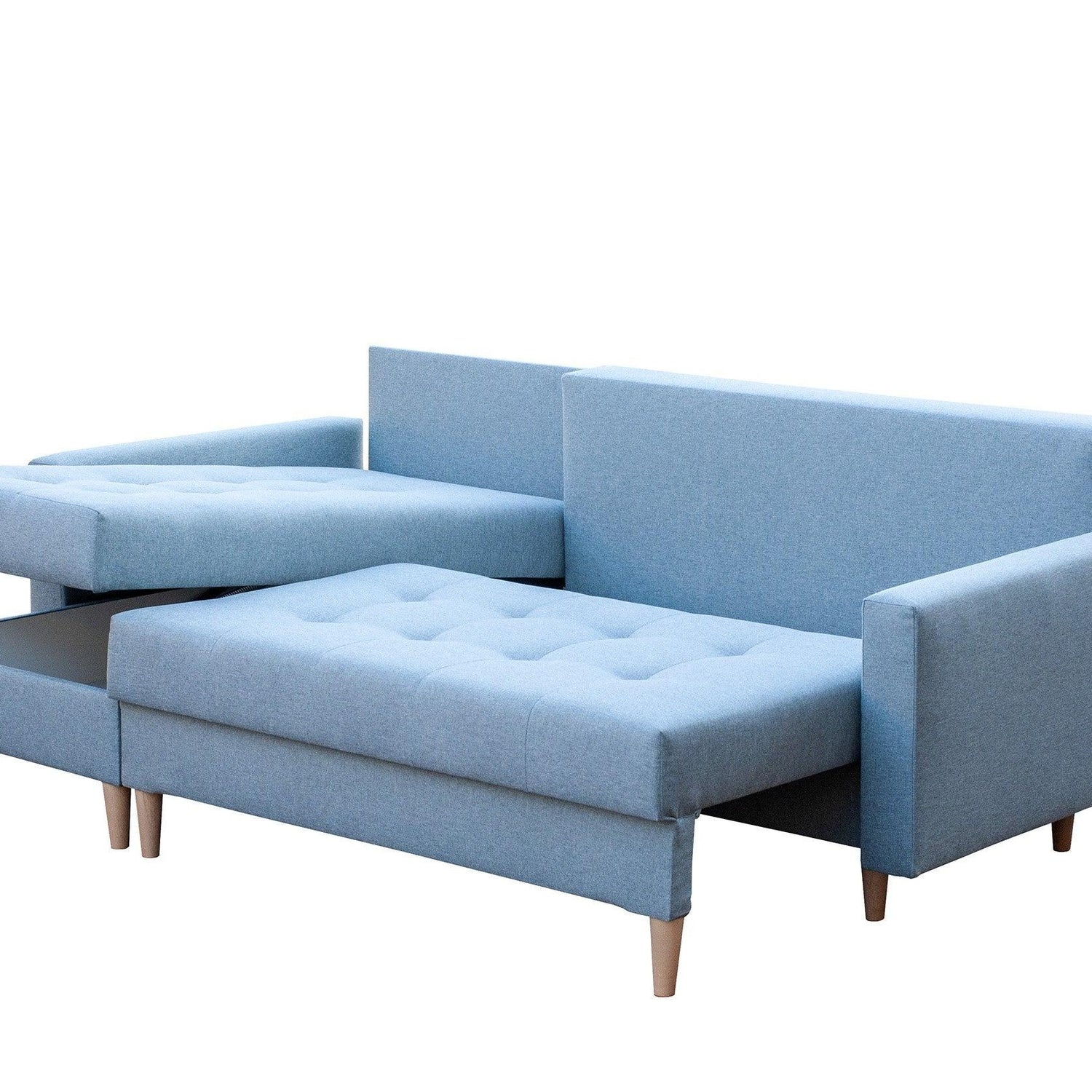 CORNER SOFA BED BRIAN 2X STORAGE SPACE MALMO 96 222x140cm universal RIGHT/LEFT CORNER / BONELL SPRINGS + FOAMTHIS MODEL IS UNIVERSAL WHICH MEANS YOU CAN CHOOSE CORNER SIDE DURING ASSEMBLYMADE IN MALMO FABRIC CLICK HERE3x PILLOWS INCLUDED2X STORAGE SPACEWO