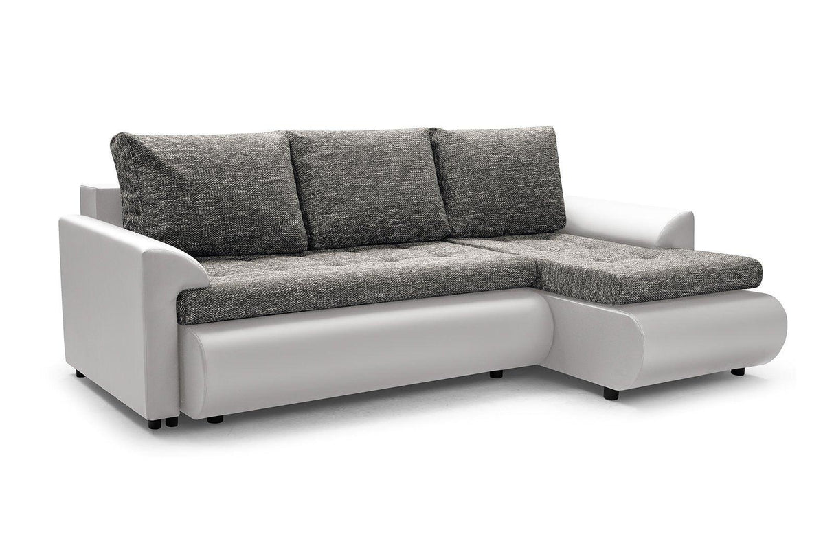 CORNER SOFA BED PRADO LAWA 5/17 226CM / SPRINGS + FOAMSEAT AND CUSHION MADE IN LAWA FABRIC CLICK HERE BOTTOM AND SIDES MADE ON FAUX LEATHER SOFT CLICK HERECORNER SOFA BED PRADAWAVY SPRINGSFOAM T30SLEEPING FUNCTIONDIMENSTIONS:WIDTH: 226cmDEPTH: 152CMHEIGHT