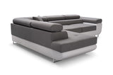 CORNER SOFA BED ASH 273CM MONOLITH 84 / BLACK LEATHER RIGHT HAND SIDE CORNER / SPRINGS + FOAMWavy springs + foam CHOICE OF COLOR Large sleeping areaMONOLITH 84 FABRIC + FAUX BLACK LEATHER Dimensions W: 273cm D:203cm H: 90cm Sleeping area: 195x123cmAnna Fu