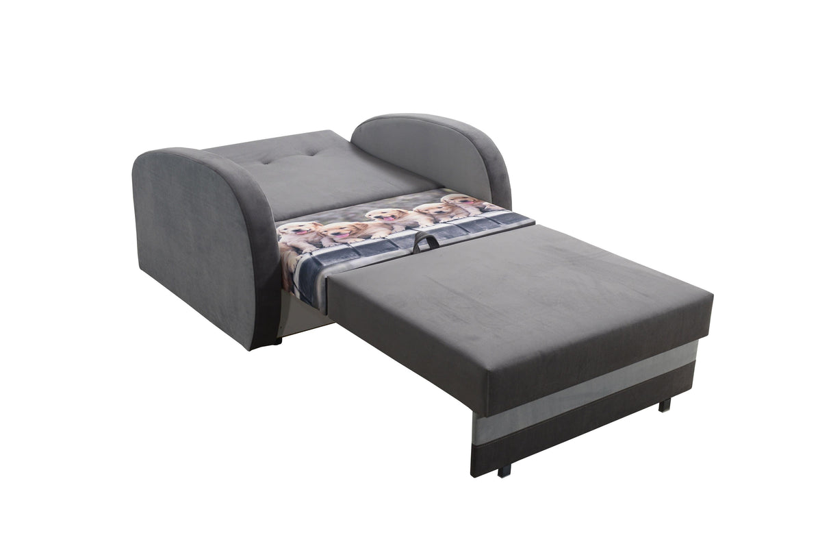 SINGLE SOFA BED TOLA 100CM *CHOICE OF COLORS* EASY CLEAN FABRIC / FOAMDimensions:- width 100 cm- height 85 cm- depth 97 cm- sleeping area 80/195 cm Made on a solid pine skeleton, the structure will allow for long-term and trouble-free use Sleeping functio
