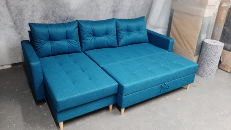 CORNER SOFA BED BRIAN 222CM + STORAGE PUFF / OTTOMAN MALMO 95 UNIVERSAL RIGHT/LEFT CORNER / BONELL SPINGS + FOAMTHIS MODEL IS UNIVERSAL WHICH MEANS YOU CAN CHOOSE CORNER SIDE DURING ASSEMBLYMADE IN MALMO FABRIC CLICK HERE3x PILLOWS INCLUDED2X STORAGE SPAC
